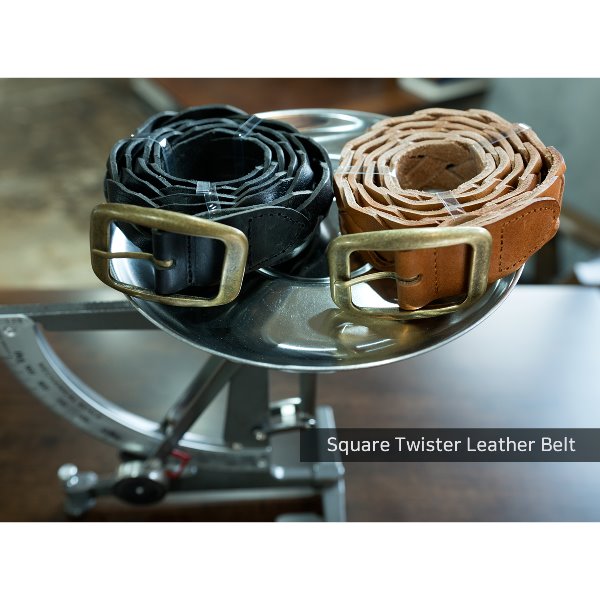 Square Twister Leather Belt